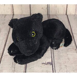 8" Vintage 1982 Dakin Black Panther Plush Stuffed Animal Cat Small Laying Down